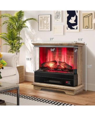 27 Inch Freestanding Fireplace with Remote Control