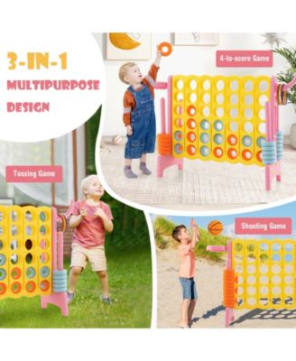 4-in-a-Row Connect Game with Basketball Hoop and Toss Ring