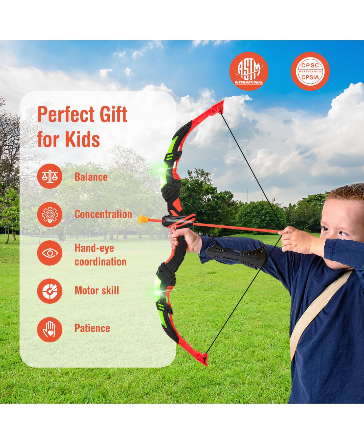 Детские игрушки SUGIFT Youth Archery Bow Set with 2 LED Light-Up Suction-Cup Bows, 20 Arrows, Ages 6+, цвет: Зелёный — фото 6