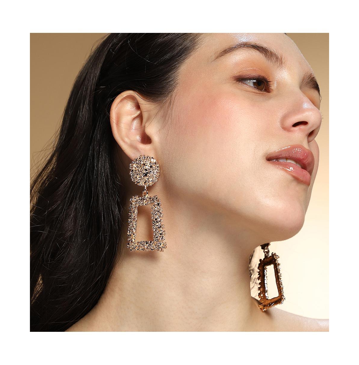 Women's The Corroded-Quad Drop Earrings - California Gold