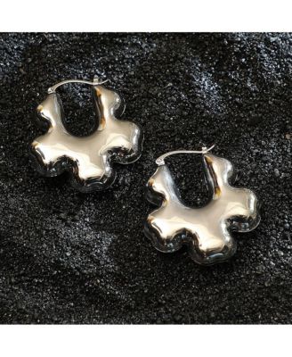 Women's The Puffer-Bolt Hoop Earrings - Chrome Silver