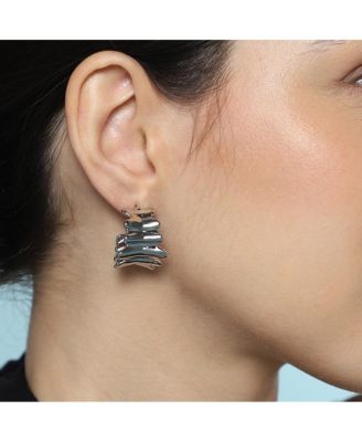 Women's The Ripple Hoop Earrings - Chrome Silver