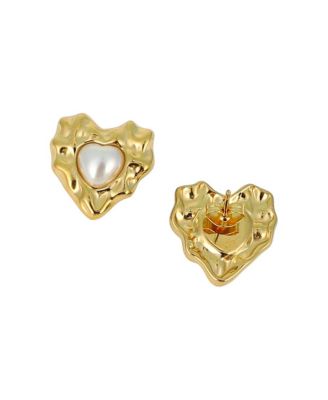 Women's The Bordeaux-Coeur Stud Earrings - California Gold