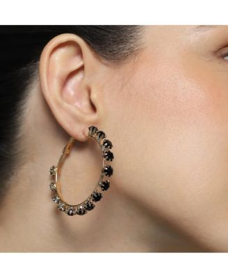 Women's The All-Over-Stud Hoop Earrings - Onyx Black