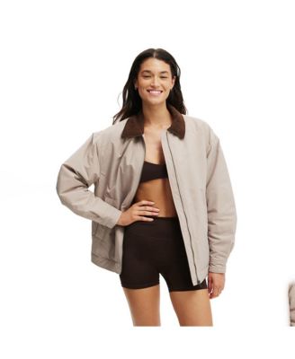 Women's Active Contrast Collar Oversized Jacket