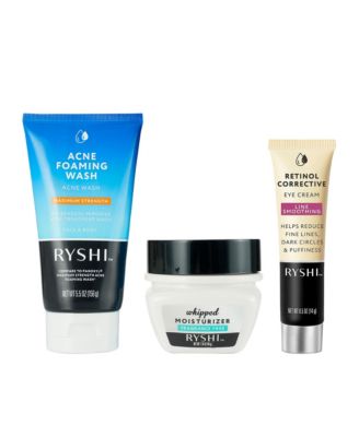 Clear and Renew Skincare Trio Acne Foaming Wash, Whipped Moisturizer and Retinol Corrective Eye Cream
