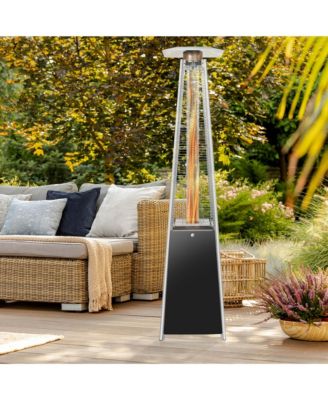 Outdoor Patio Heater with Dancing Flame in Stainless Steel, Uses Standard 20lb LP Propane Gas Tank