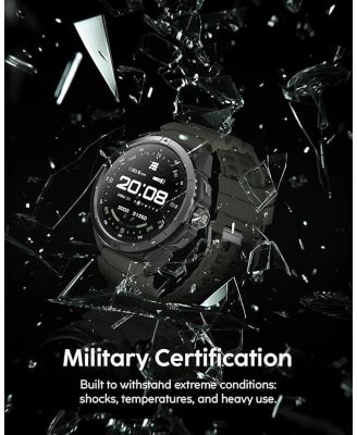 TERRA Rugged Smartwatch with Dual-Band GPS (L1+L5), 1.48 AMOLED