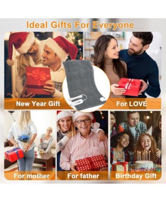 12''x24'' Grey Weighted Electric Heating Pad for Pain Relief, Machine Washable with 3 Heat Settings ,Heating pad for Neck and Shoulder, Knee