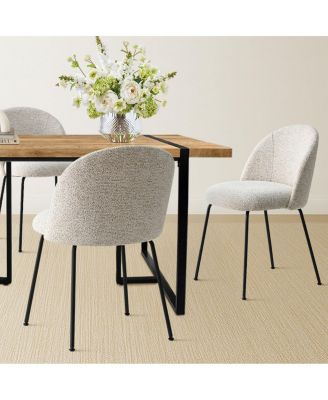 Modern 5-Piece Dining Set for 4, Rectangular Table with Sturdy Metal Frame and Upholstered Chairs for Small Dining Room