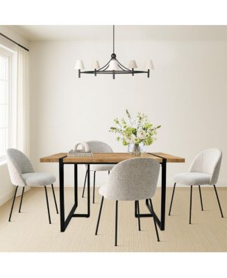 Maison Boucle Modern 5-Piece Dining Set for 4, Rectangular Table with ...