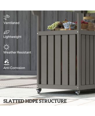 Outdoor Bar Cart with Wheels for Drinks and Snack Serving