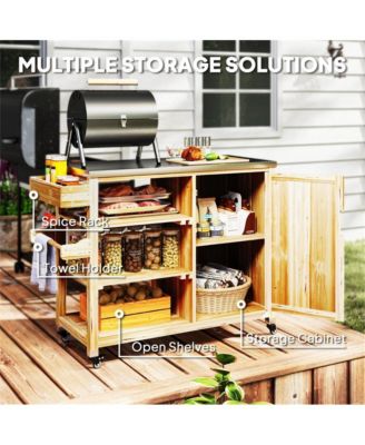 Mobile Grill Cart with Compact Design for Outdoor Cooking