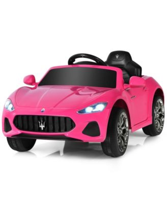 12V Kids Ride-On Car with Remote Control and Lights-Pink