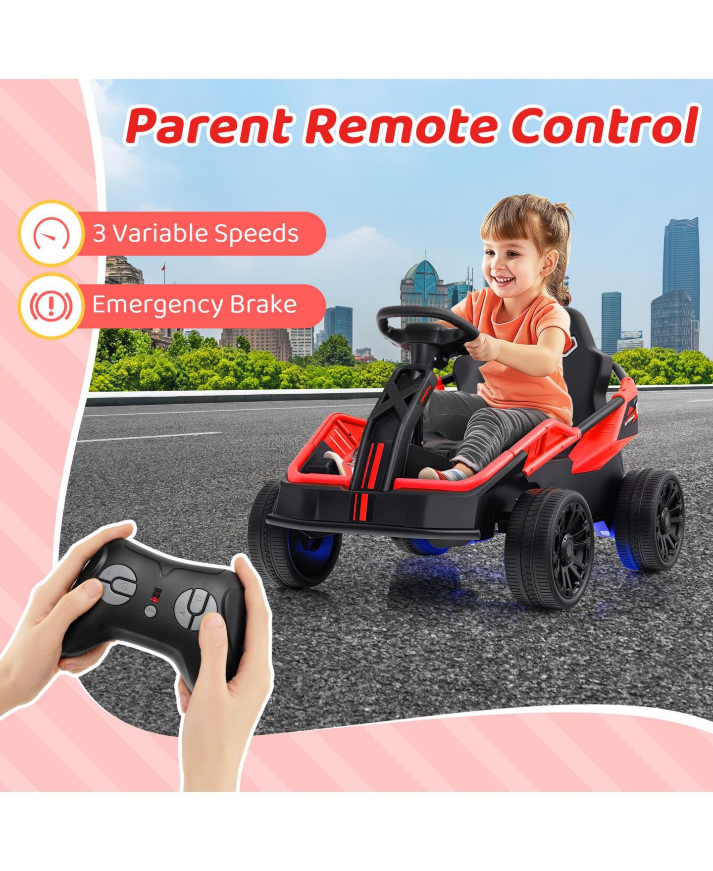 Детская игрушка SUGIFT 12V UTV Car with Remote Control and Spring Suspension Ride-On, 110 lbs Capacity, Ages 3+, цвет: Красный — фото 9