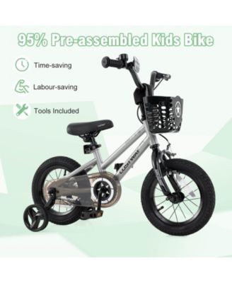 12" Kid s Bike with Training Wheels Adjustable Handlebar & Seat Handbrake