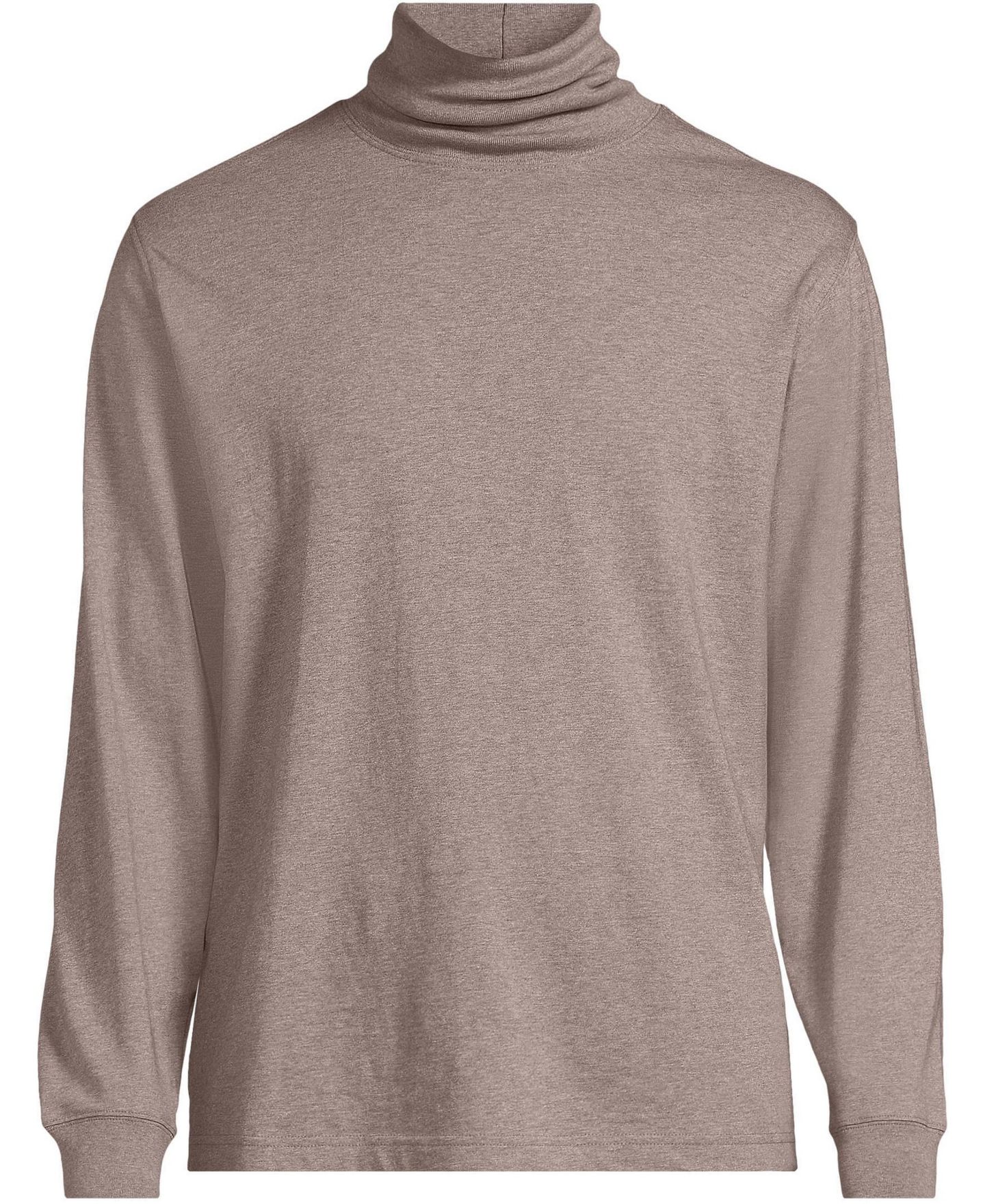 Мужская футболка Lands' End Super-T Turtleneck, цвет: Светлый меланжевый — фото 2
