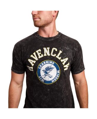 Men's Ravenclaw Varsity Black Vintage Mineral Wash Crew Neck Short Sleeve T-shirt