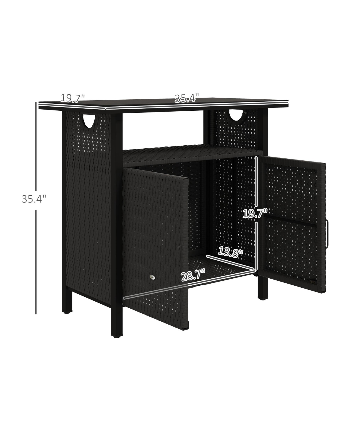 Outsunny Outdoor Pool Towel Storage Cabinet Organizer with Shelf