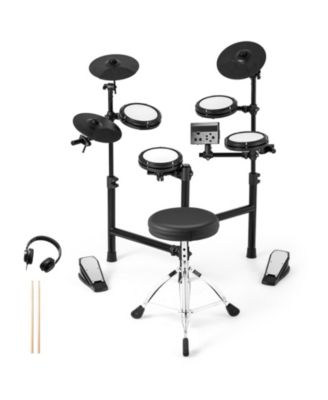 Electric Drum Set Foldable Drum Kit with 10 Demos USB MIDI and 2 Drumsticks