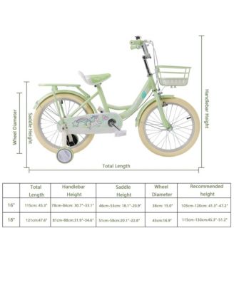 18-Inch Unicorn Kids Bike, Durable & Adjustable to Grow with Your Child