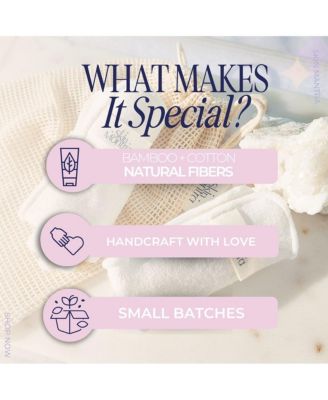 Let Glow Bamboo + Cotton Facial Cleansing Cloths, 2-Pack with Mesh Wash Bag