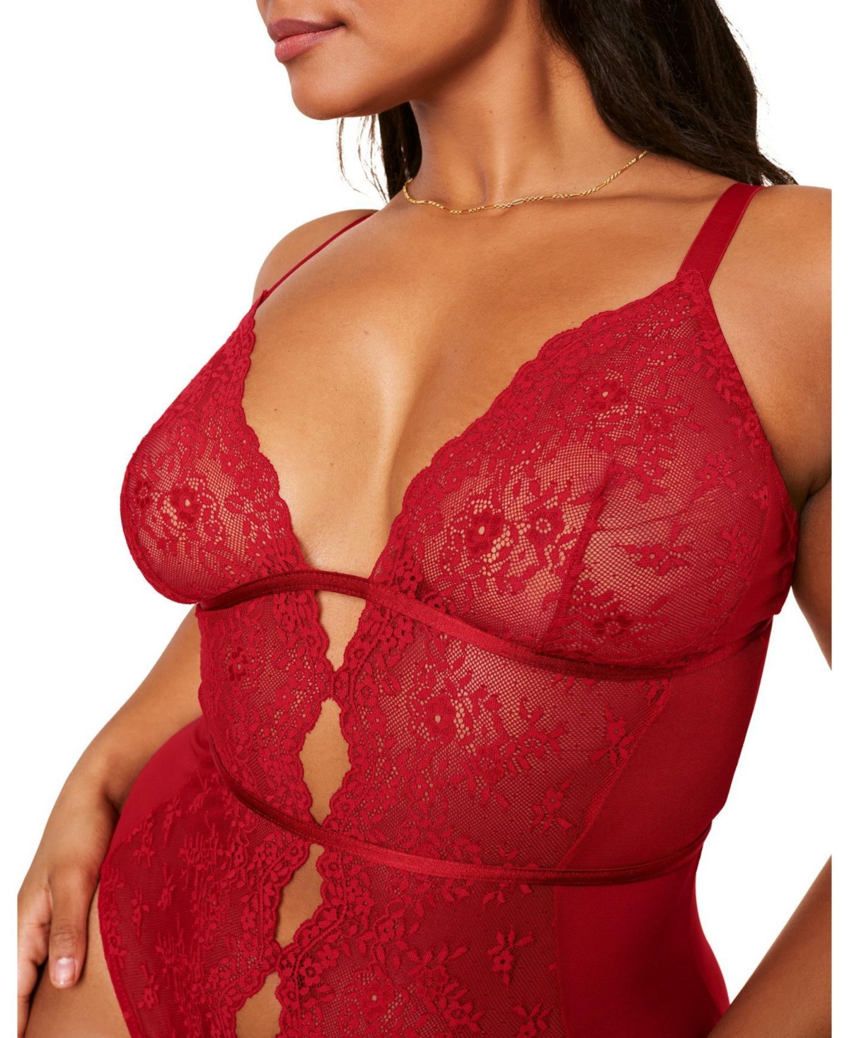 Adore Me Women's Rosie Crotchless Bodysuit Lingerie