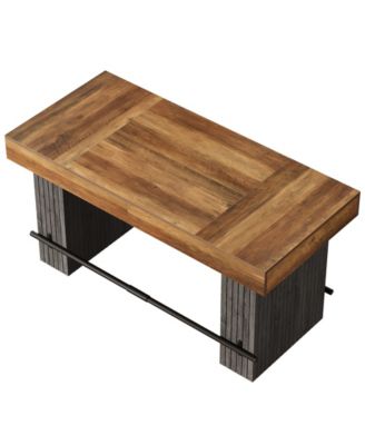 63 Inch Kitchen Island, Rectangular Bar Table, Industrial Counter Height Pub Dining Table