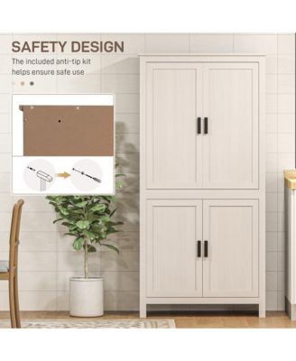 64" Freesding Kitchen Pantry Food Storage Cabinet w/ Shelves,