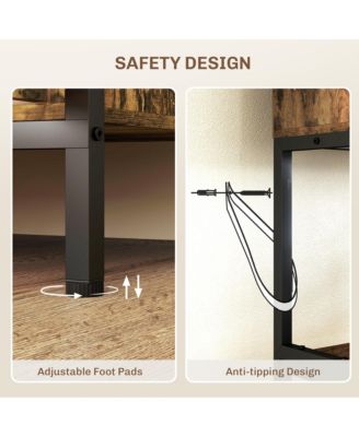 Baker's Rack, Bar Cabinet with Power Outlet,