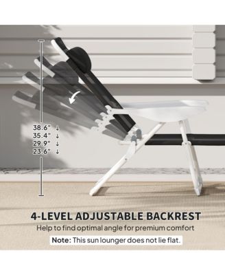 Folding Chaise Lounge 4-Position Adjustable Lounge Chair