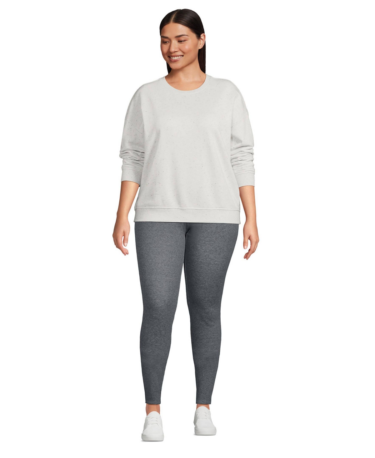Lands' End Plus High Rise Serious Sweats Fleece Lined Pocket Leggings