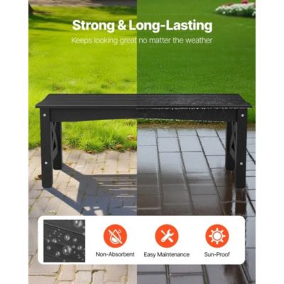Weatherproof Plastic with 600 lbs Capacity Patio Bench