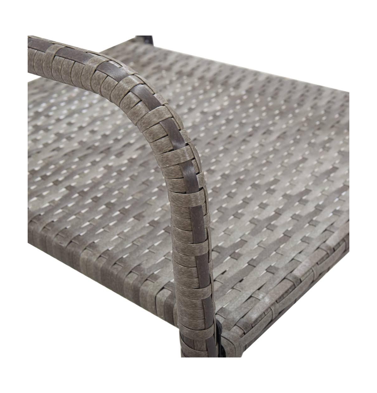 vidaXL Garden Dining Chair Set of 4 Grey Pe rattan, Steel