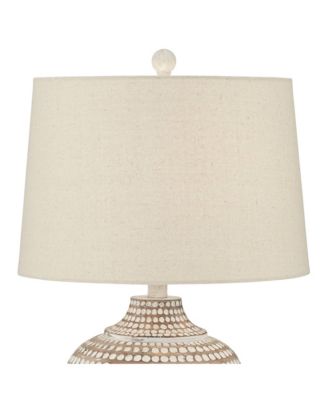 Alese 23 1/2" High Textured Dot Jug Farmhouse Rustic Accent Table Lamps Set of 2 Beige Light Earth Finish Living Room