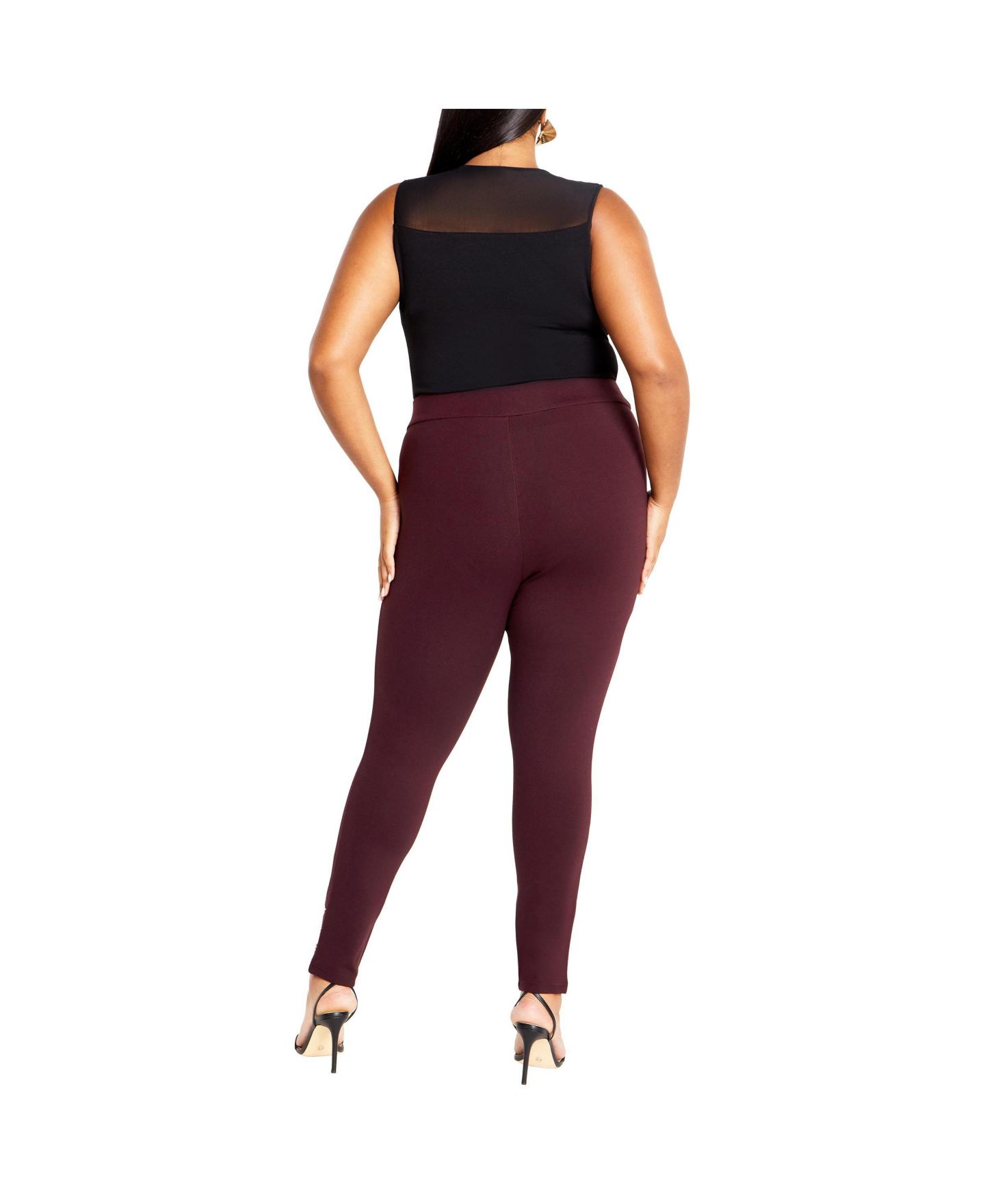 Женские брюки CITY CHIC Plus Size Party Fever, цвет: Тёмно-бордовый — фото 2