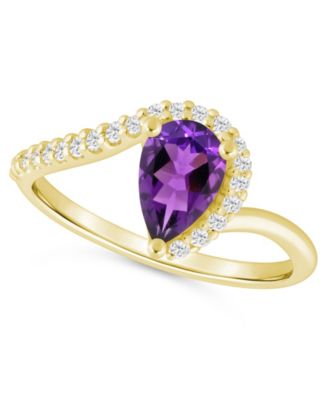 London Blue Topaz (1-1/20 ct. t.w.) and Diamond Ring (1/5 ct. t.w.) in 10k Yellow Gold