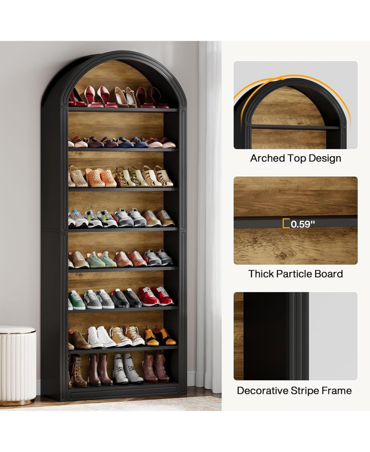 Tribesigns Shoe Storage Cabinet, 8-Tier Tall Organizer Cabinet