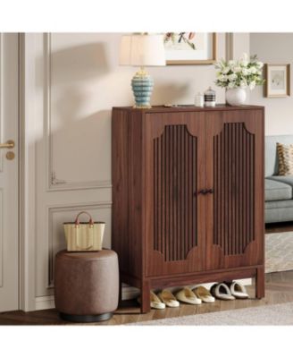 Shoe Cabinet with Doors, 5-Tier Shoe Storage Cabinet with Adjustable Shelves