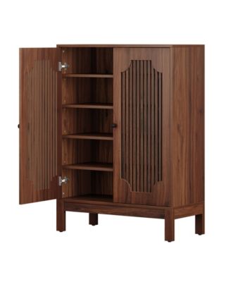 Shoe Cabinet with Doors, 5-Tier Shoe Storage Cabinet with Adjustable Shelves