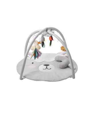 Baby Play Gym Mat with 6 Sensory Toys, Tummy Time Activity Mat 39.1" x 33.7