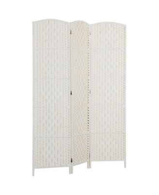 Resin Wicker Folding Room Divider Privacy Screen Home Office