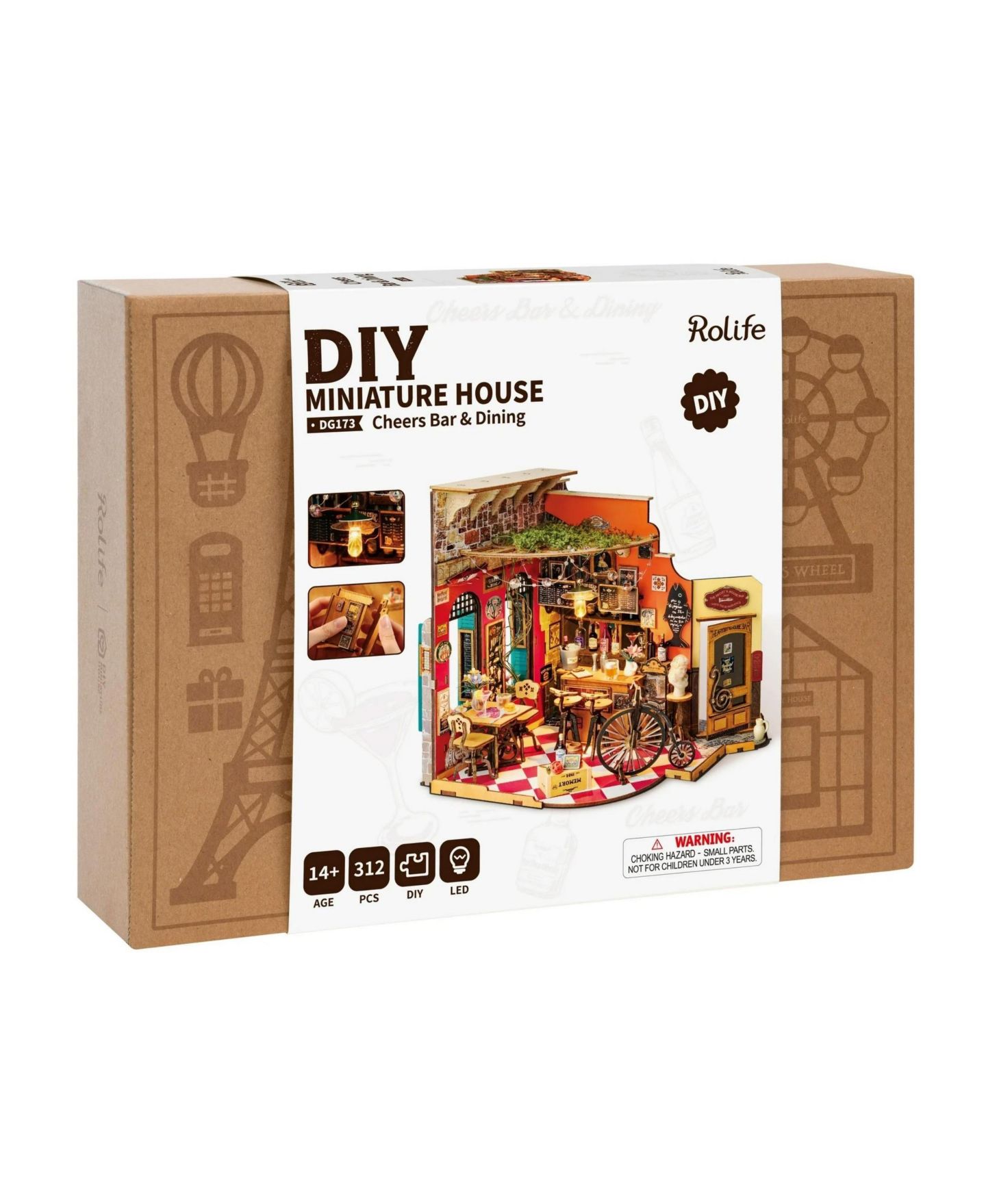 Детский конструктор Robotime Cheers Glue-Free 3D Wooden Puzzle Building Set, 200+ Pieces, Ages 14+ — фото 2