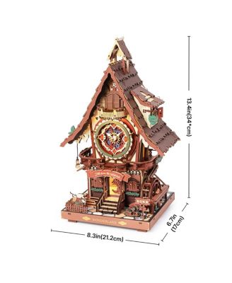 3D Puzzles Cuckoo Clock Mechanical 3D Wooden Puzzle, Unique Holiday Gifts, Decorative Ornaments for Adult Kid