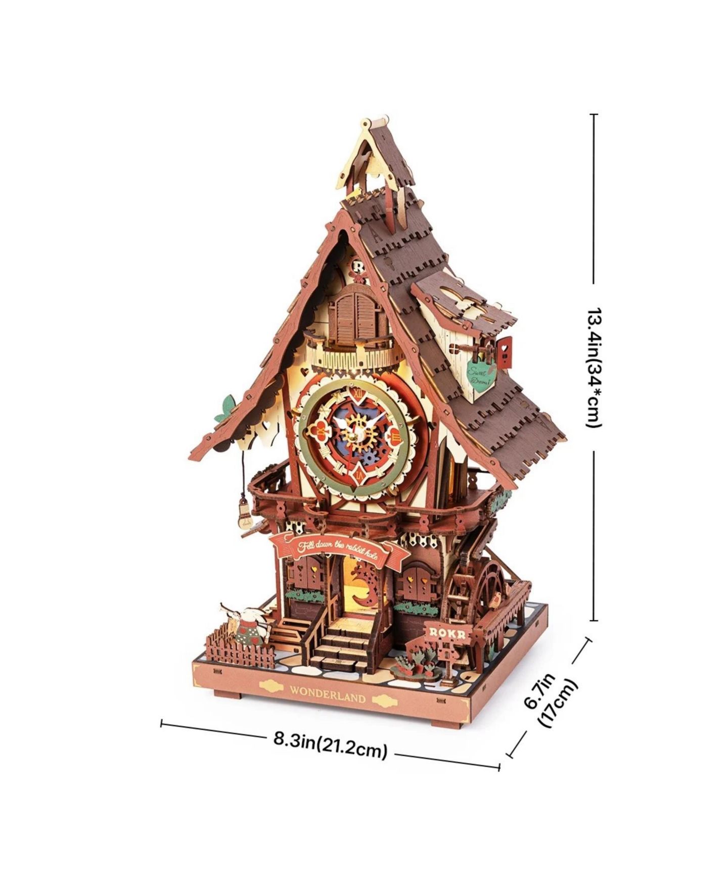 Детские конструкторы Robotime Cuckoo Clock 200+ Piece Mechanical 3D Wooden Puzzle, Ages 14+ — фото 2