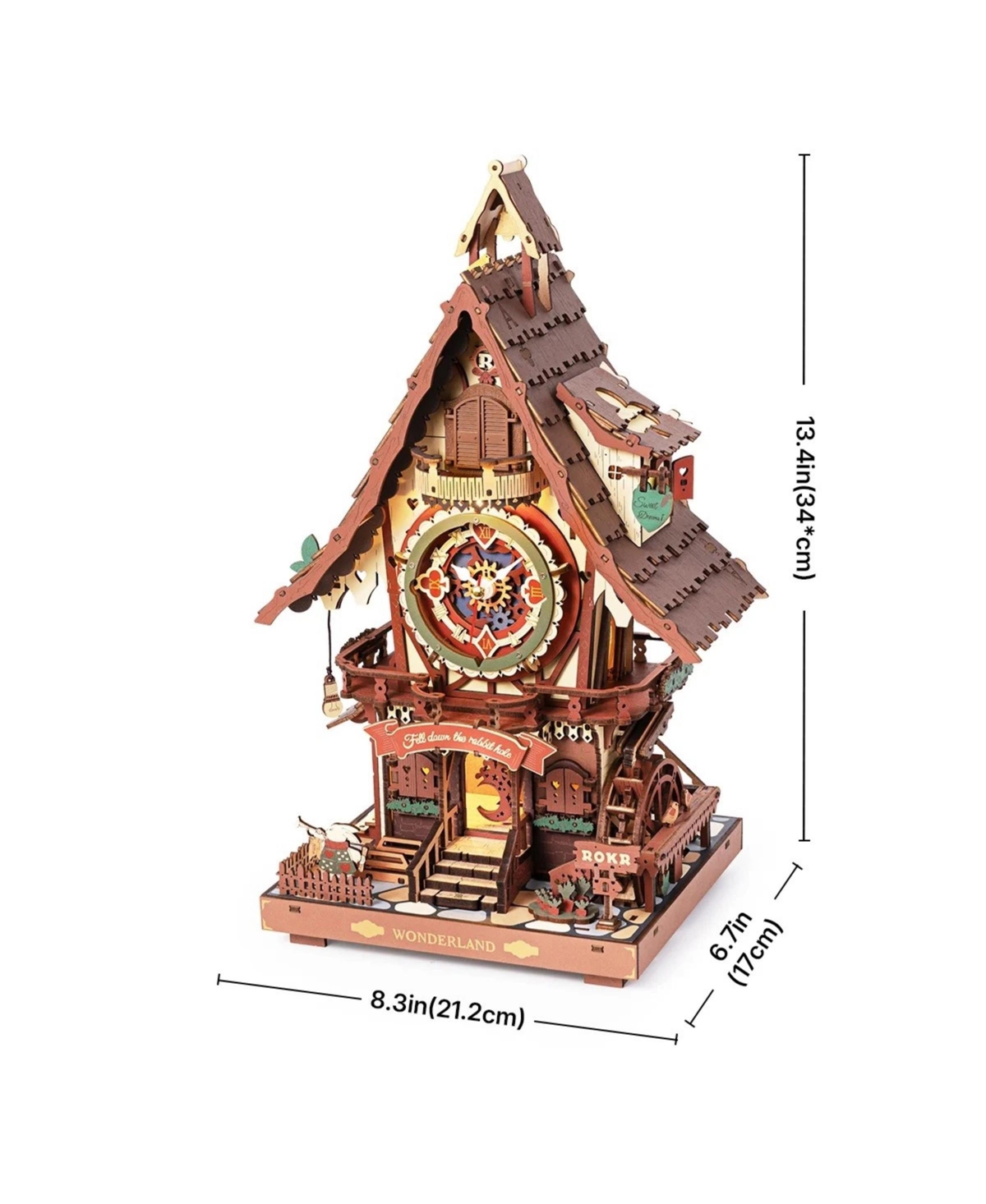 Robotime 3D Puzzles Cuckoo Clock Mechanical 3D Wooden Puzzle, Unique Holiday Gifts, Decorative Ornaments for Adult Kid