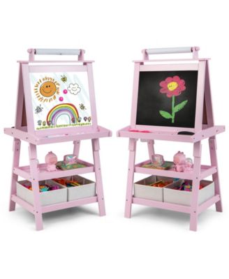 3-in-1 Double-Sided Storage Art Easel-Pink