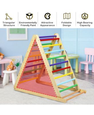 Foldable Wooden Climbing Triangle Indoor Home Climber Ladder