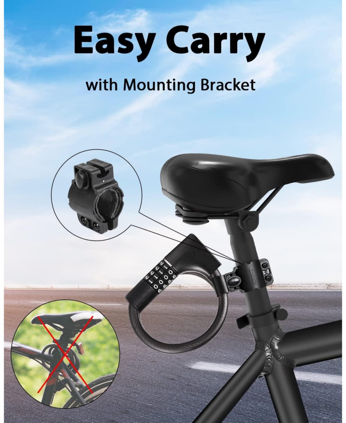 Batfox Combination Bike Lock Cable, - - Lock