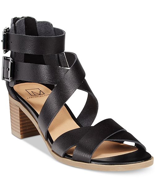 Material Girl Danee Block Heel City Sandals, Created for Macy's